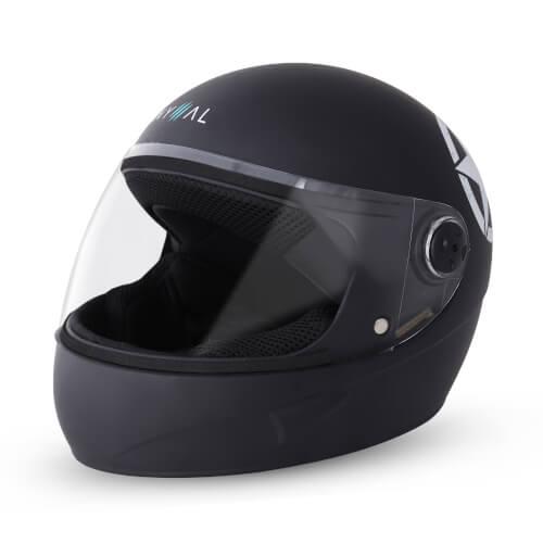 GoMechanic Anymal Series- Phoenix Full Face with Clear Visor Motorsports Helmet (Black)_2